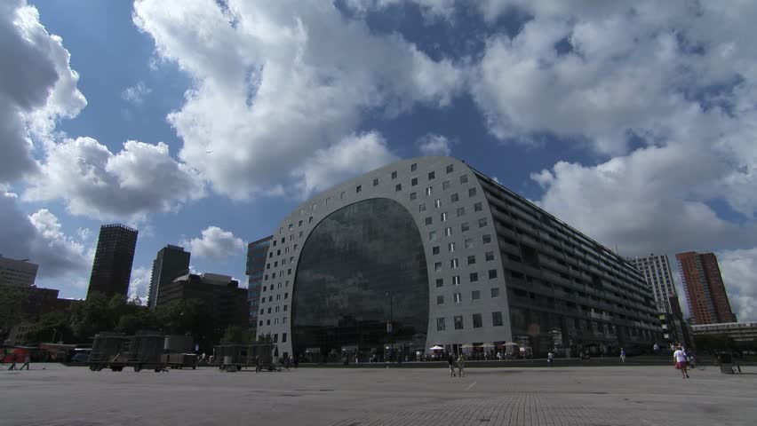 Rotterdam Market hall time lapse, a landmark and tourist attraction at Rotterdam The netherlands