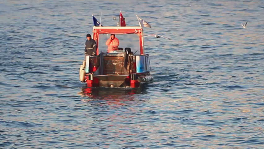 Water surface cleaning boat at Halic Bay on January 4, 2012 in Istanbul. Debris and bilge water collected by Istanbul municipality workers reaches about 30.000 tons/year 