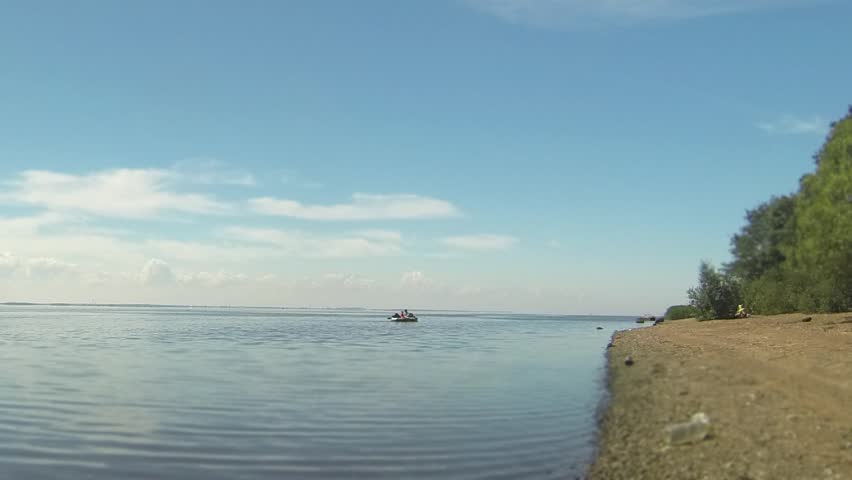 people  resting and swim on the beach time lapse
