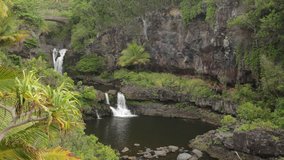Some of the waterfalls in 'Ohe'o Gulch within the Kipahulu area of Haleakala National Park, Maui, Hawaii (also known as the Seven Sacred Pools).