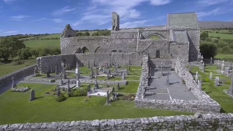 Corcomroe Abbey is an early 13th-century Cistercian monastery located in the north of the Burren region of County Clare, Ireland. Free public tourist attraction in Ireland.
