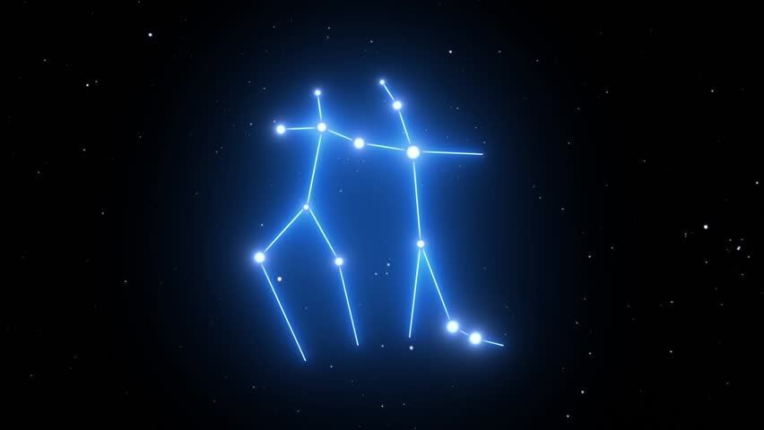 Gemini Constellation On a Beautiful Stock Footage Video (100% Royalty