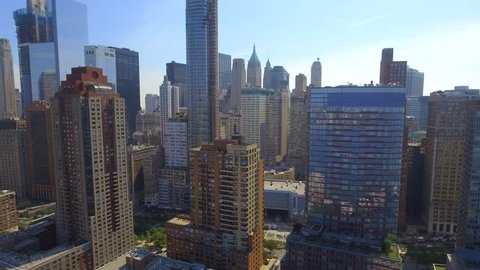 New York Skyscrapers aerial video Video Stok
