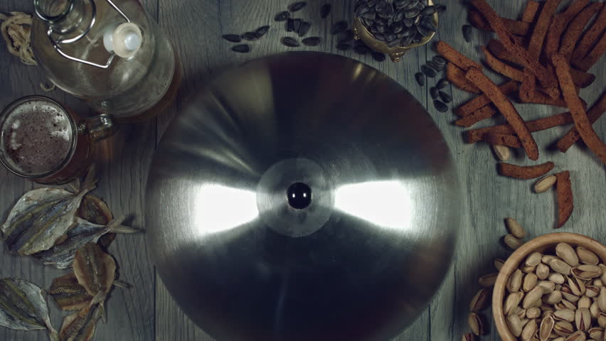 4k Traditional Russian Food and Beer, Opening Lid