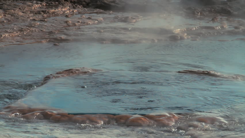 Close-up eruption of the famous Geysir Strokkur - Geyser in Iceland