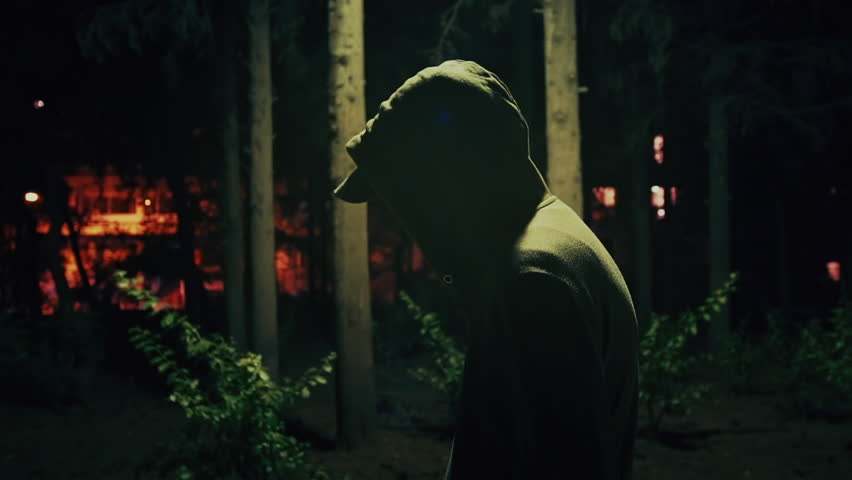 man in hoodie dark
