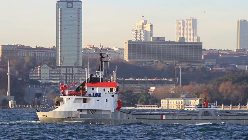 ISTANBUL - DECEMBER 10: Cargo Ship, M.ADA (IMO: 7730848, Turkey) sails in