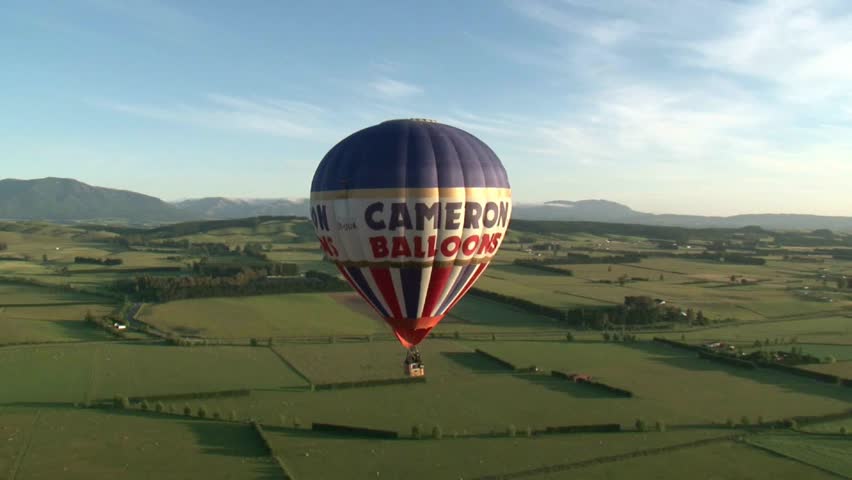CHRISTCHURCH, NEW ZEALAND -  SEPTEMBER 2011 Hot air balloon ride over Canterbury