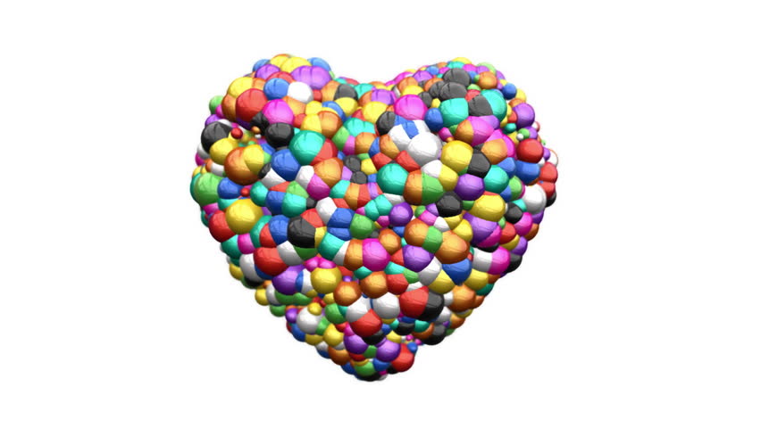 Heart of Colorful Balls exploding, Alpha