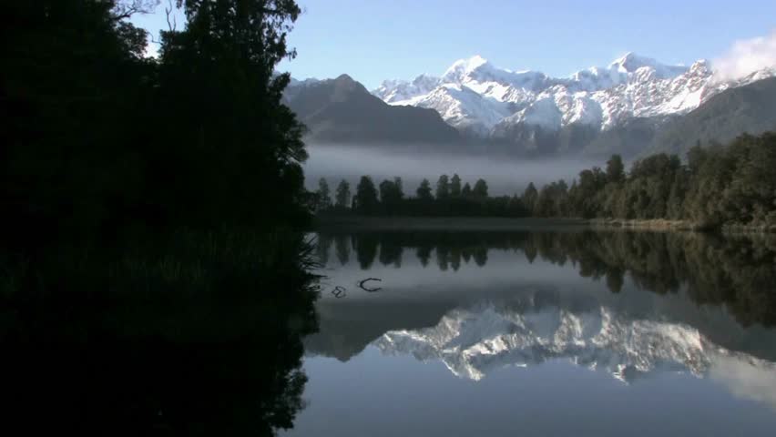 Lake Matheson. West Coast, New Zealand, Famous for reflecting a near-perfect