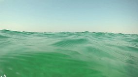 Camera move in and out of sea water