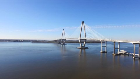 Ravenel Bridge Aerial Drone Video Charleston South Carolina