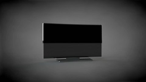 Flat TV rotate 3d animation. 4K footage