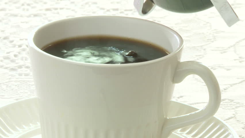 Coffee being served, close up shot