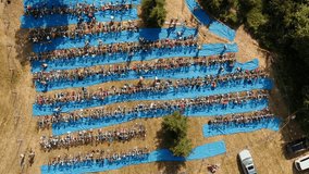 Aerial triathlon competition, changes area