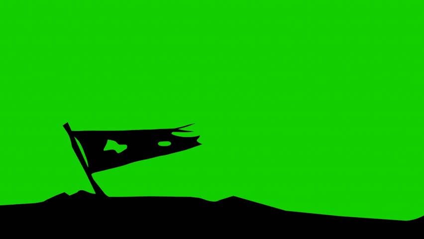 Lower 3rd graphic, old flag silhouette with green screen. 