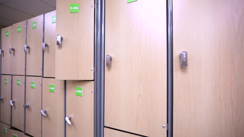 Panoramic view of many lockers in sport club