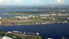 Hookers Point Tampa, AERIAL. Industrial section of Tampa, near water. 