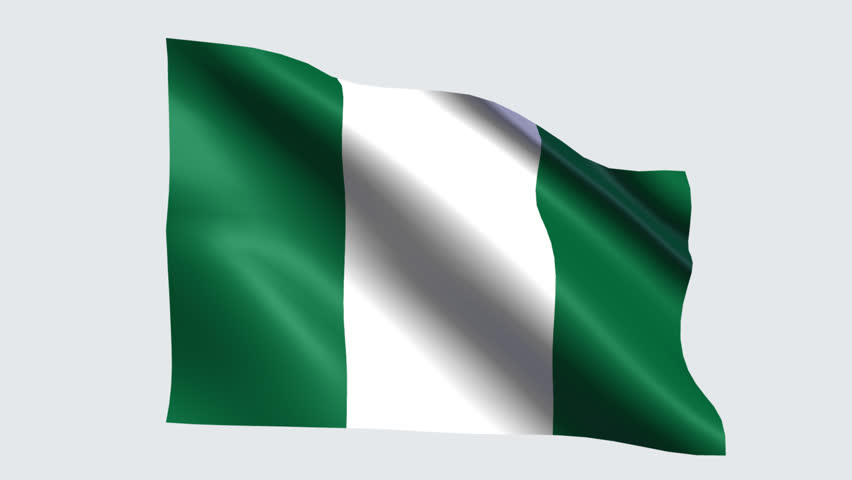 nigeria flag transparent background Stock Footage Video (100% Royalty