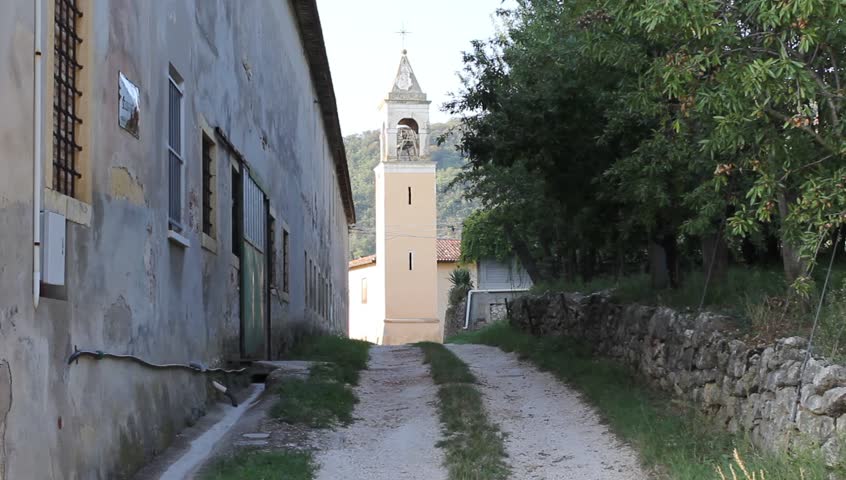 Bell tower of Campolongo in San Germano dei Berici, a rural hamlet in Veneto