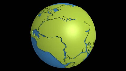 Globe with super continent Pangea and sea Tetis