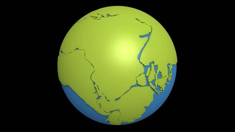 Globe with super continent Pangea and sea Tetis