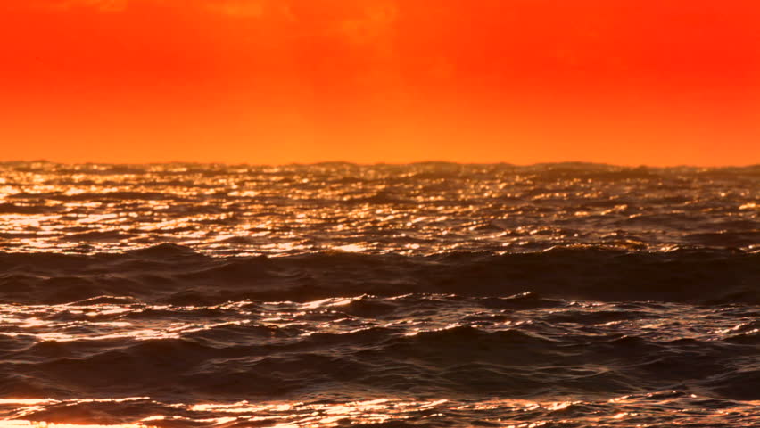 Orange Sea and horizon