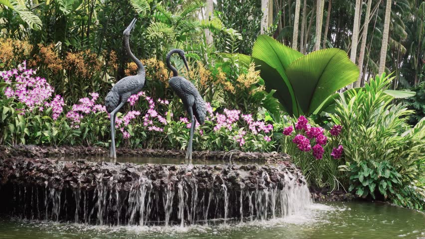 Water Fountain Feature in Botanic Garden
