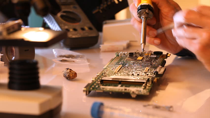 Repair of electronic equipment,
solder a new element