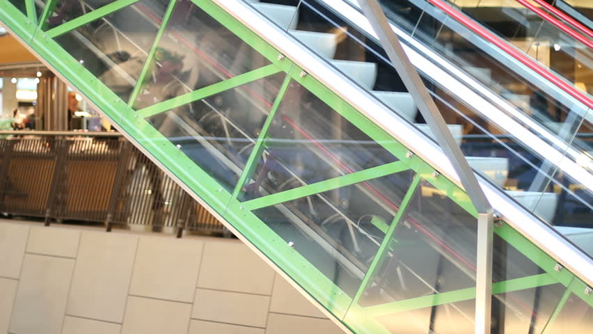 Shopping mall escalator stairs