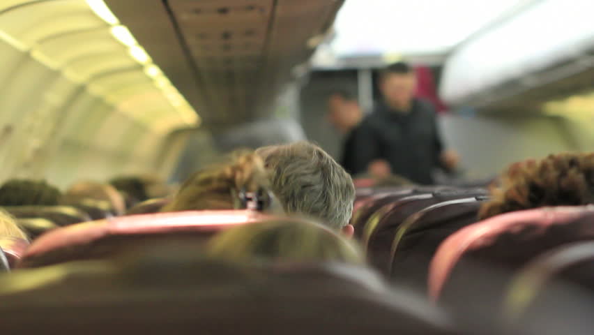 Passengers travel on plane