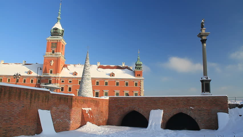 Royal Castle in Warsaw in winter time 