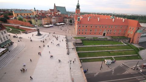 Royal Castle and square in Warsaw Stock Video
