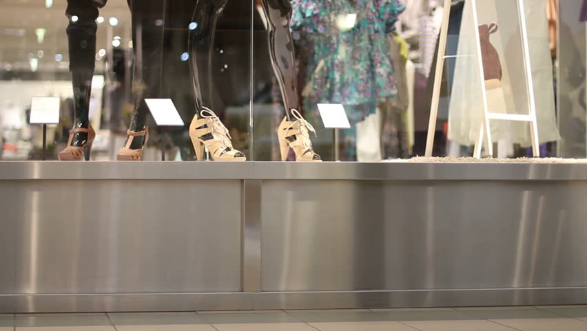 Women's shoes on store display
