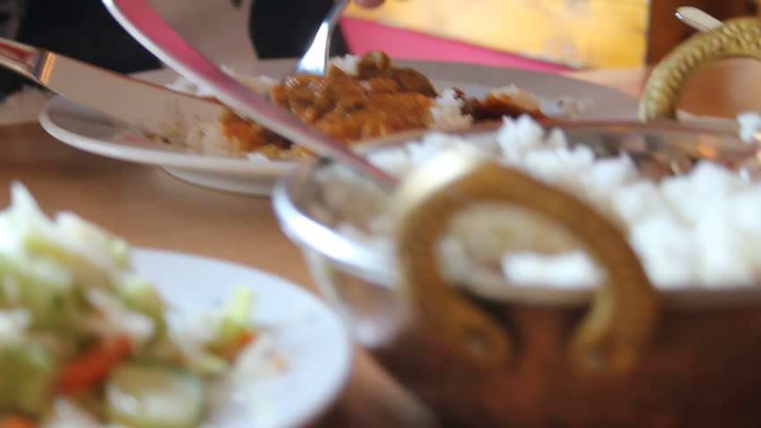 Indian cuisine in a restaurant