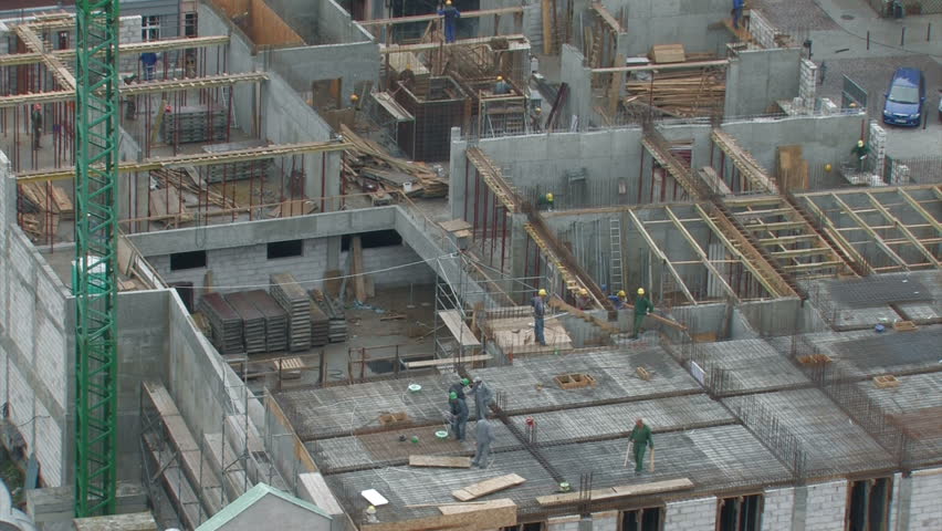 Construction site workers timelapse