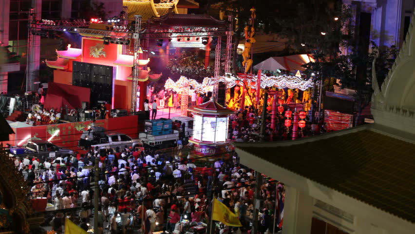 BANGKOK - JANUARY 24: Thai crowd is attending the Chinese New Year Celebration