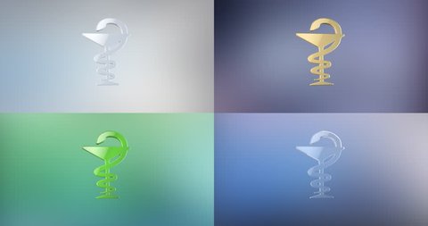 Animated Medicine Snake 3d Icon Loop Modules for edit with alpha matte