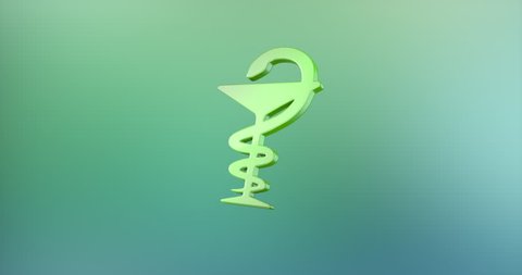 Animated Medicine Snake Color 3d Icon Loop Modules for edit with alpha matte