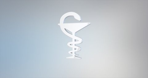 Animated Medicine Snake White 3d Icon Loop Modules for edit with alpha matte