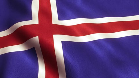 Iceland Flag. Seamless Looping Animation. 4K High Definition Video