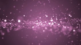 Glittering Pink Particle BackgroundBeautiful purple background with flying particles. Seamless loop.