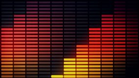 VU aka Volume Meter like animation.Yellow orange and red blocks in grid are animated in different looping patterns Seamless loop for screen content music background VJs designers etc. Version 3 - 9