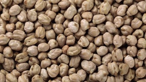 Rotating raw chickpea beans, vegan healthy nutrition. 1280x720. Slow Motion