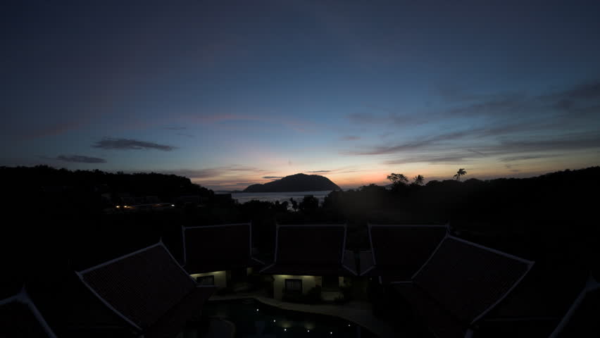 sunrise in the tropical hotel