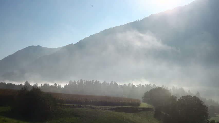 morning fog in swizerland