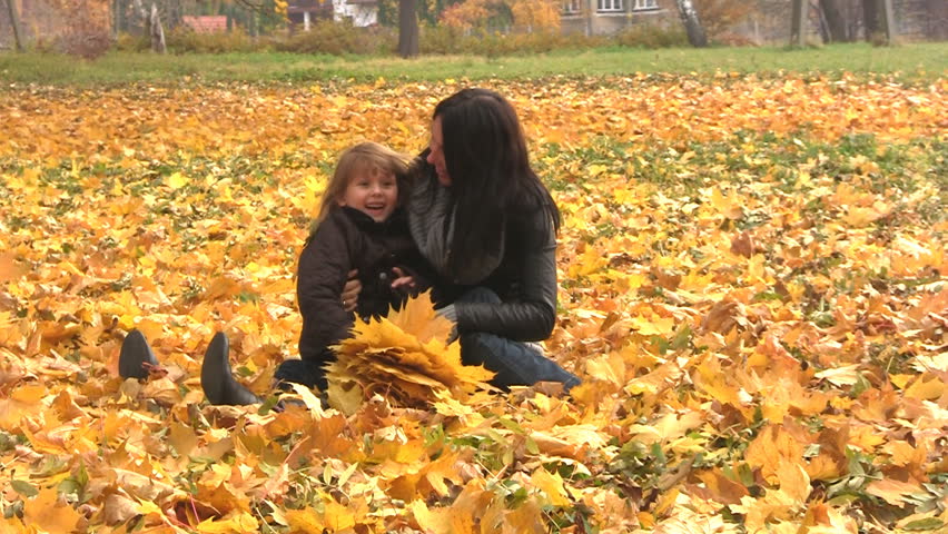 Family of 4 at autumn