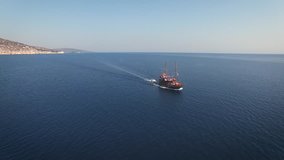 Passenger ship aerial video / Thassos