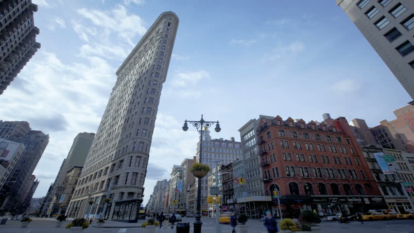 NEW YORK CITY - FEB 12:  Timelapse of the Crossing at Flatiron Building at