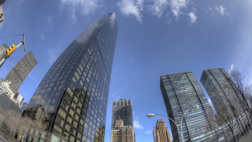 NEW YORK CITY - FEB 12: HDR Timelapse of Trump Tower on 1st Ave with clouds